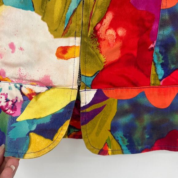 ELCC Floral Zip Womens Jacket Sz M Bold Y2K Artcore Indie Funky Dopamine Retro - Picture 4 of 11